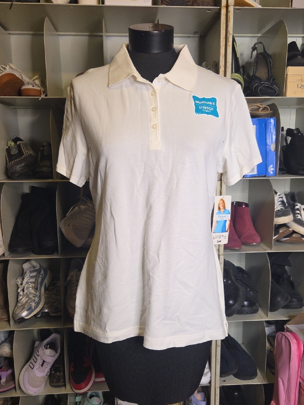 Riders by Lee White Short-Sleeve Polo